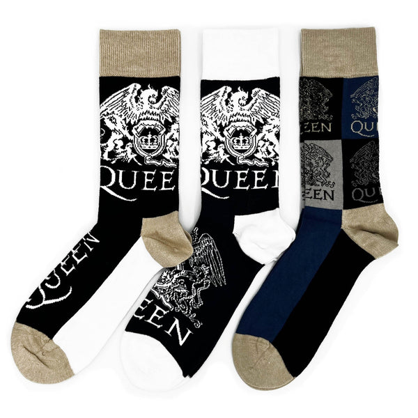 Queen Socks 3 Pack - Adult UK 7-11 (EU 41-46, US 8-12)
