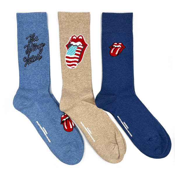 The Rolling Stones Socks 3 Pack - Adult UK 7-11 (EU 41-46, US 8-12)