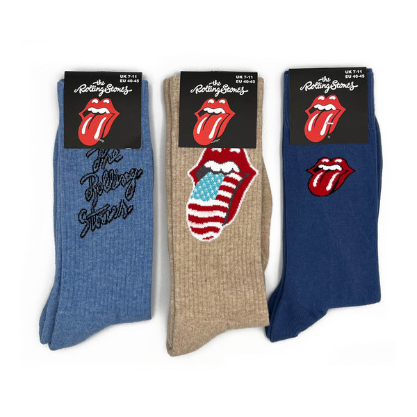 The Rolling Stones Socks 3 Pack - Adult UK 7-11 (EU 41-46, US 8-12)