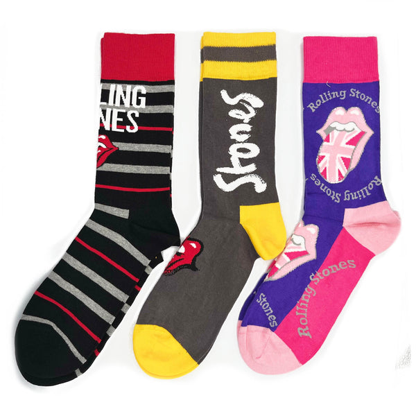 The Rolling Stones Socks 3 Pack (No Filter)- Adult UK 7-11 (EU 41-46, US 8-12)