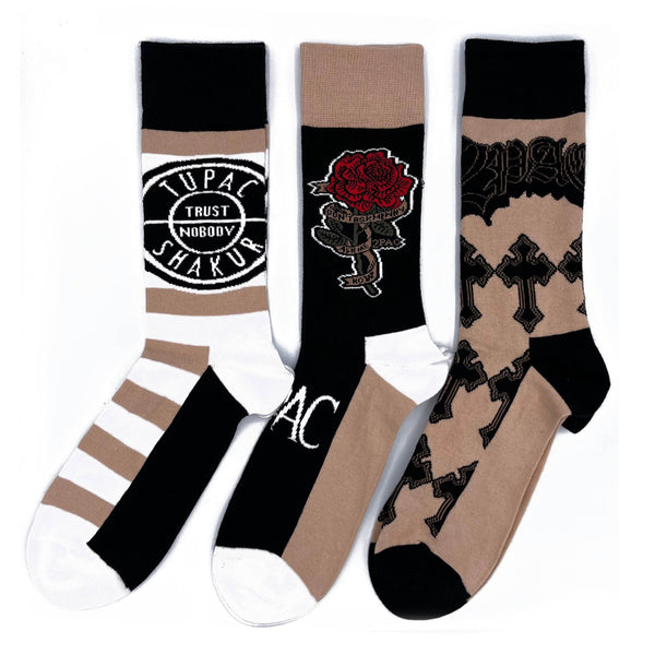 Tupac Socks 3 Pack - Adult UK 7-11 (EU 41-46, US 8-12)
