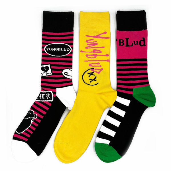 Yungblud Socks 3 pack - Adult UK 7-11 (EU 41-46, US 8-12)