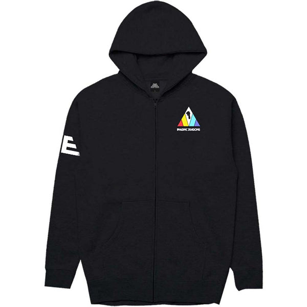 Imagine Dragons Unisex Zipped Hoodie: Triangle (Back Print)