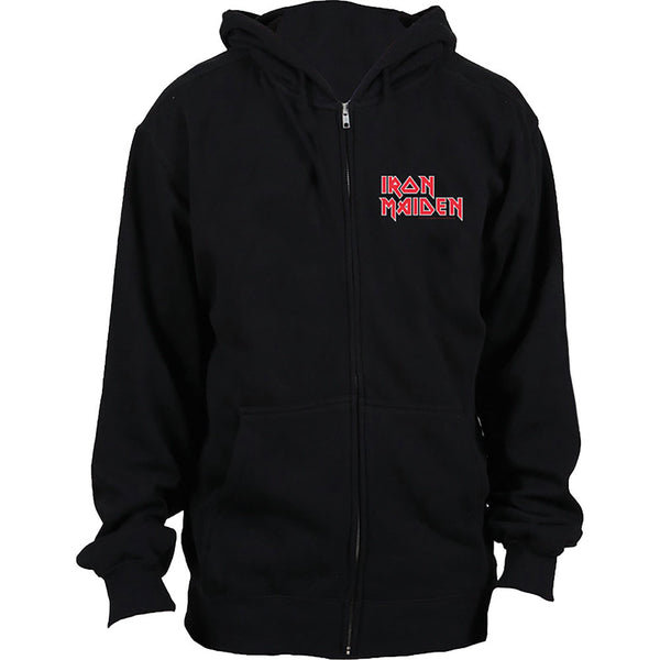 Iron Maiden Unisex Zipped Hoodie: No Prayer (Back Print)