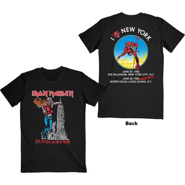 Iron Maiden | Official Band T-Shirt | The Beast In New York (Back Print)