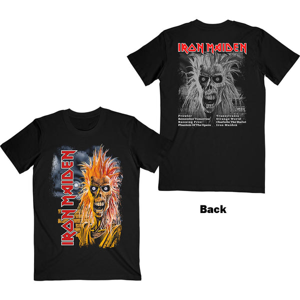 Iron Maiden | Official Band T-shirt | First Album Track list V.3. (Back Print)