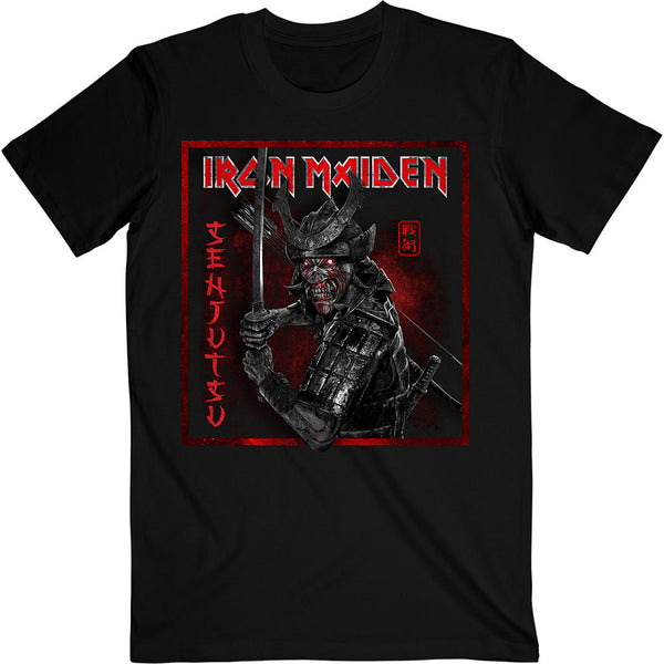 Iron Maiden | Official Band T-Shirt | Senjutsu Cover Distressed Red