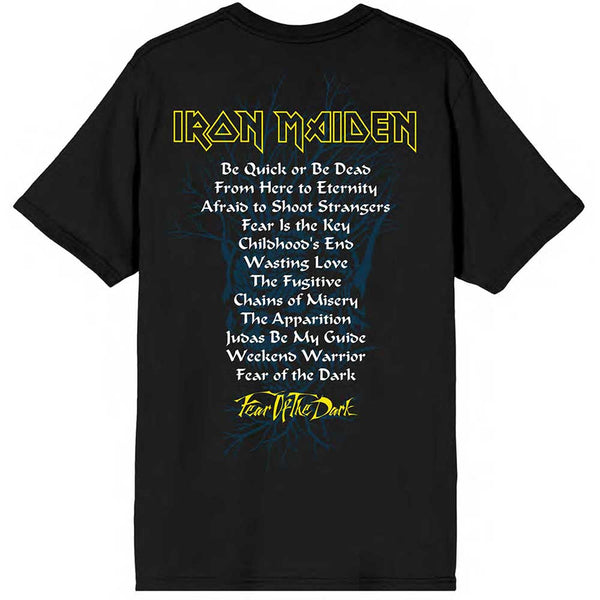 Iron Maiden | Official Band T-Shirt | Fear of the Dark Album Tracklisting (Back Print)