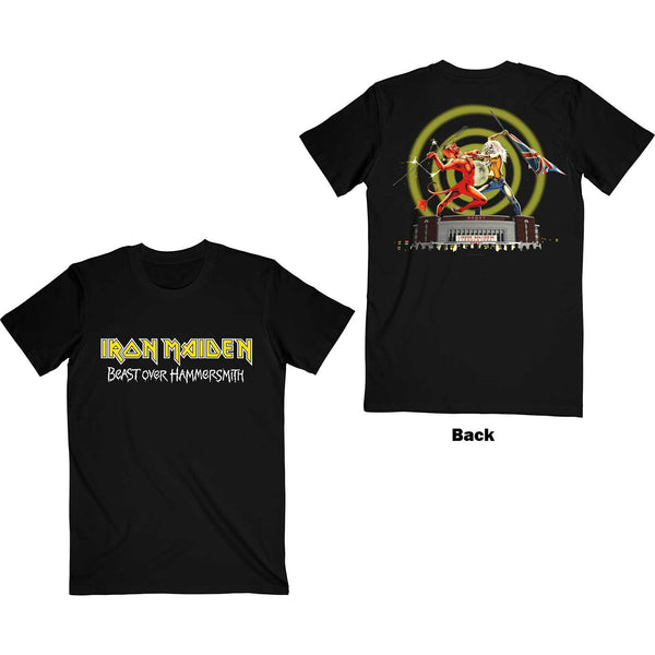 Iron Maiden | Official Band T-Shirt | Beast Over Hammersmith Eddie & Devil (Back Print)