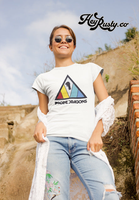 Imagine Dragons Ladies T-Shirt: Triangle Logo
