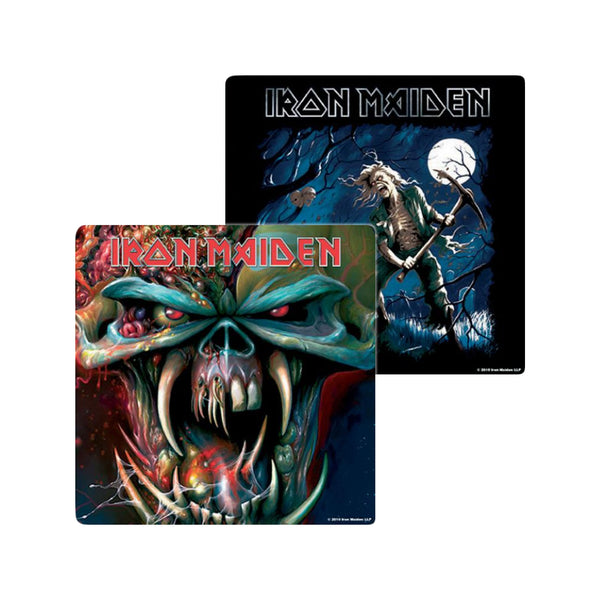 Iron Maiden Gift Set with boxed Coffee Mug, 1 x Drinks Coasters, 2 x Fridge Magnet, Keychain, 5 x Button Badges