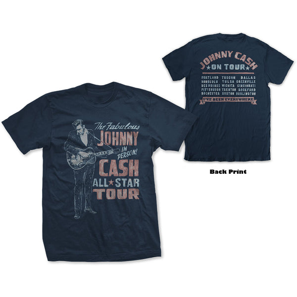 Johnny Cash | Official Band T-Shirt | All Star Tour (Back Print)
