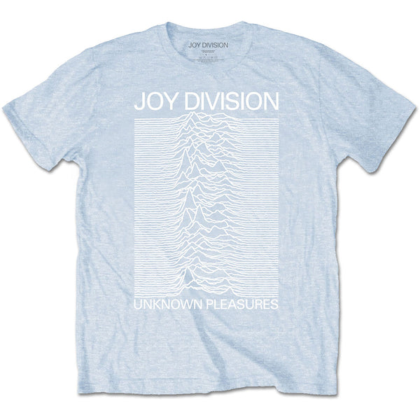 Joy Division | Official Band T-Shirt | Unknown Pleasures White On Blue