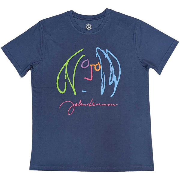 John Lennons | Official Band T-Shirt | Self Portrait Full Colour Blue