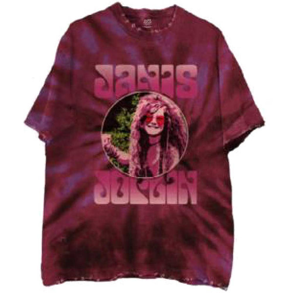 Janis Joplin | Official Band T-Shirt | Pink Shades (Dip-Dye)
