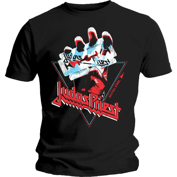 Judas Priest Unisex T-Shirt: British Steel Hand Triangle