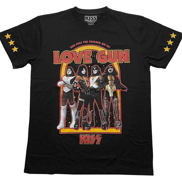 KISS | Official Band T-Shirt | Love Gun Stars (Sleeve Print)