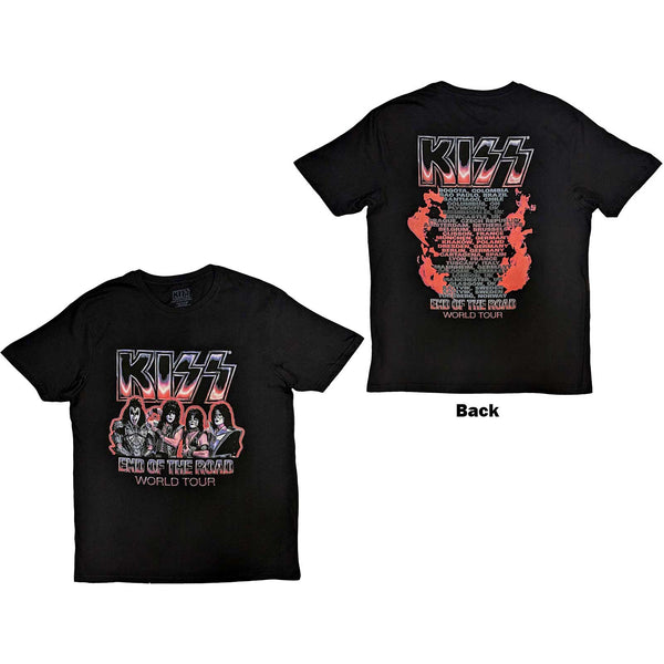 KISS | Official Band T-Shirt | End Of The Road Tour Red (Back Print)