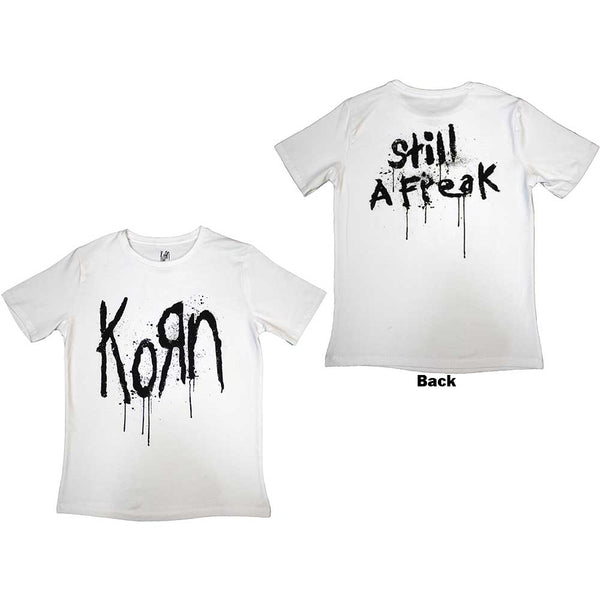 Korn | Official Band Ladies T-Shirt | Still A Freak (Back Print) white