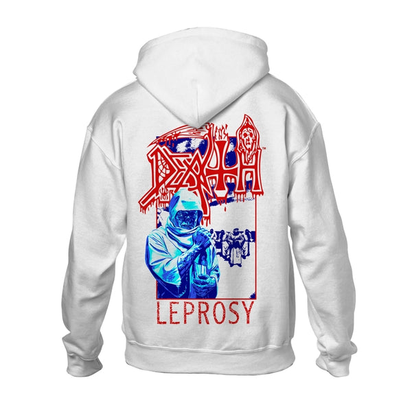 Death Unisex Hooded Top: Leprosy Posterized (back print)