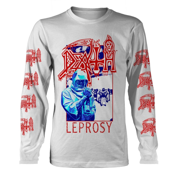 Death Unisex Long Sleeved T-shirt: Leprosy Posterized (back print)