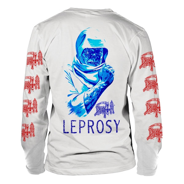 Death Unisex Long Sleeved T-shirt: Leprosy Posterized (back print)