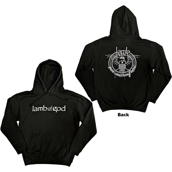 Lamb Of God | Official Band Hoodie | Skeleton Eagle (Back Print)
