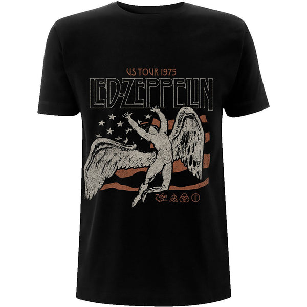 Led Zeppelin | Official Band T-Shirt | US 1975 Tour Flag