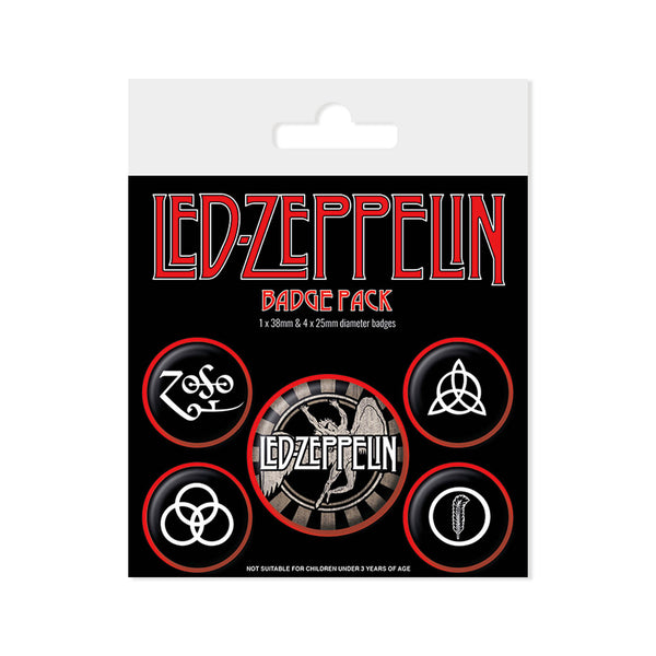 Led Zeppelin Gift Set with Boxed Coffee Mug, 5 x Button Badges, Keychain