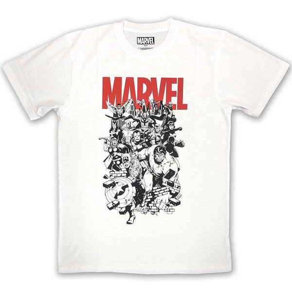 Marvel Comics | Official  Film T-Shirt |  Black & White Characters
