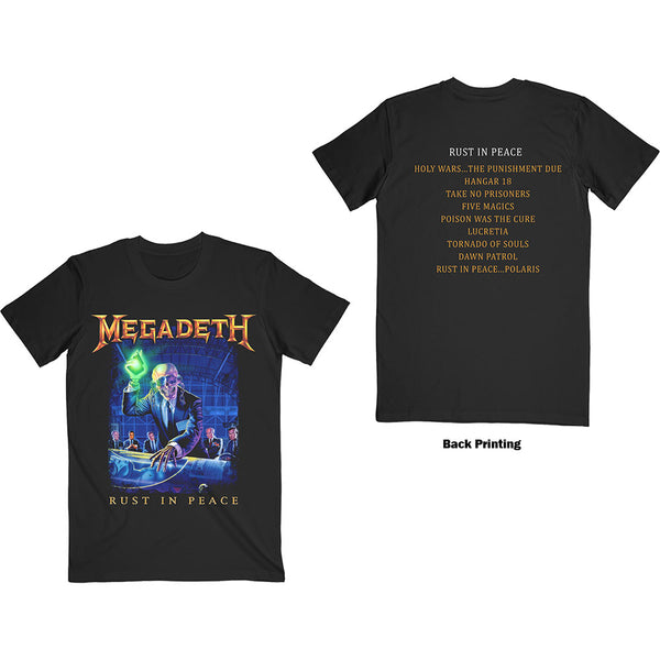 Megadeth | Official Band T-shirt | Rust In Peace Tracklist (Back Print)