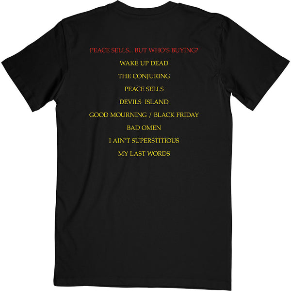 Megadeth | Official Band T-Shirt | Peace Sells… Track list (Back Print)