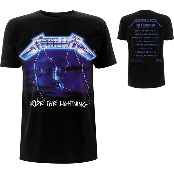 Metallica | Official Band T-shirt | Ride The Lightning Tracks (Back Print)