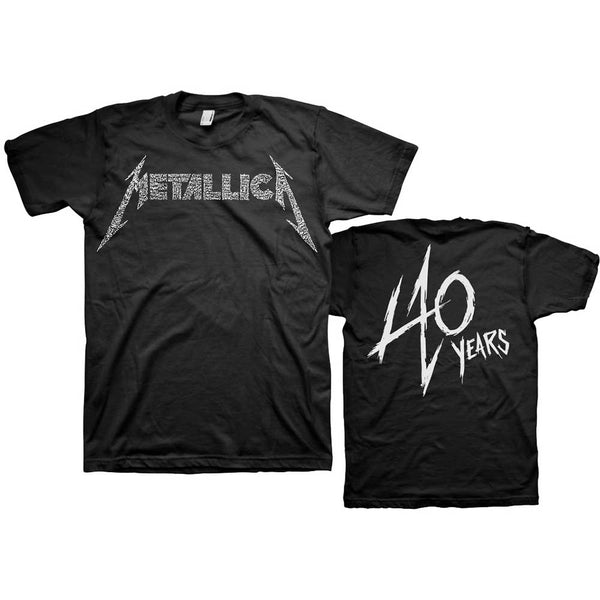 Metallica | Official Band T-Shirt | 40th Anniversary Songs Logo (Back Print)