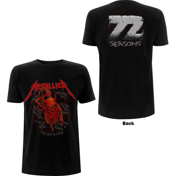 Metallica  | Official Band T-Shirt | Skull Screaming Red 72 Seasons (Back Print)