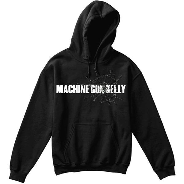 Machine Gun Kelly Unisex Pullover Hoodie: Cracked Glass (Back Print)