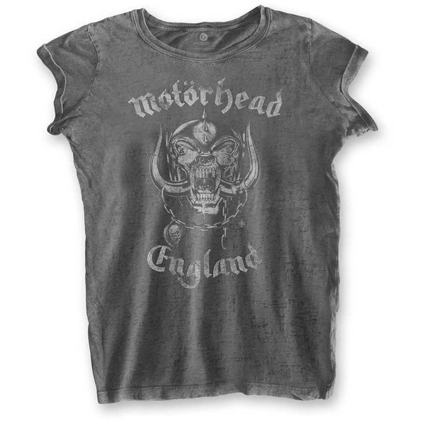 Motorhead Ladies T-Shirt: England (Burn Out)