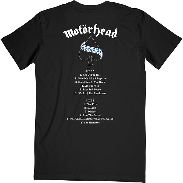 Motorhead | Official Band T-Shirt | Ace of Spades Track list (Back Print)