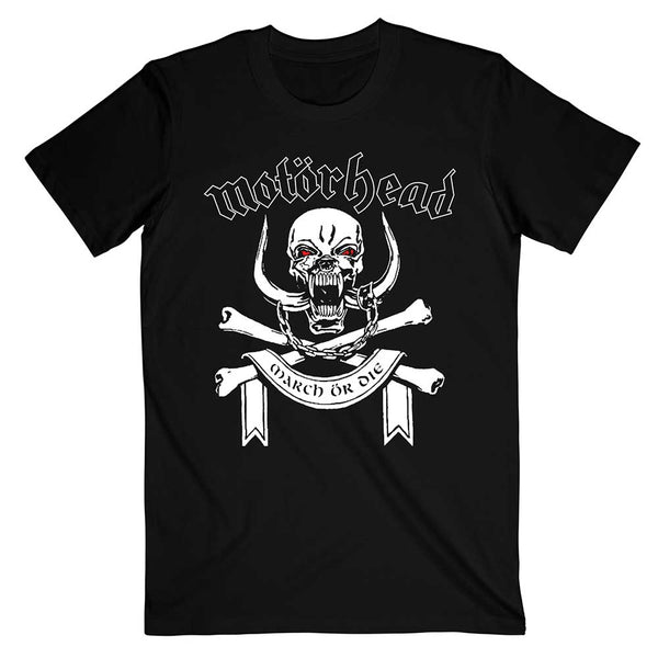 Motorhead | Official Band T-Shirt | March or Die Lyrics (Back Print)