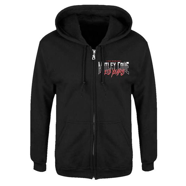 Motley Crue Unisex Zipped Hoodie: 40 Years (Back Print)