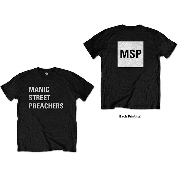 Manic Street Preachers | Official Band T-Shirt | Block Logo (Back Print)