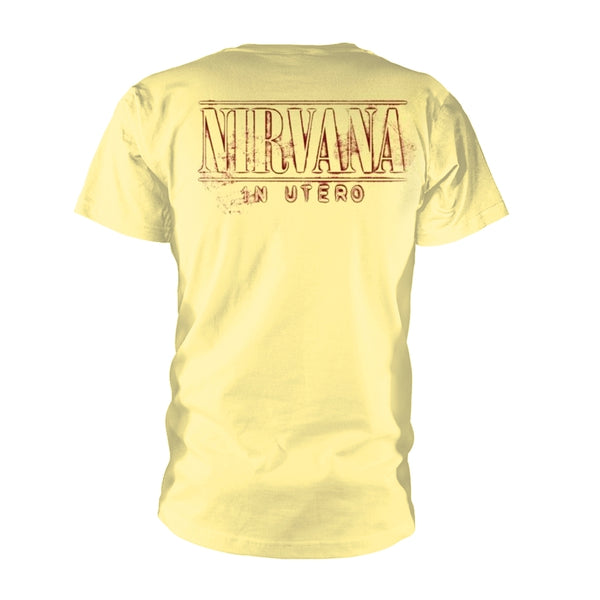 Nirvana | Official Band T-shirt | In Utero F&B Men (Yellow) (back print)