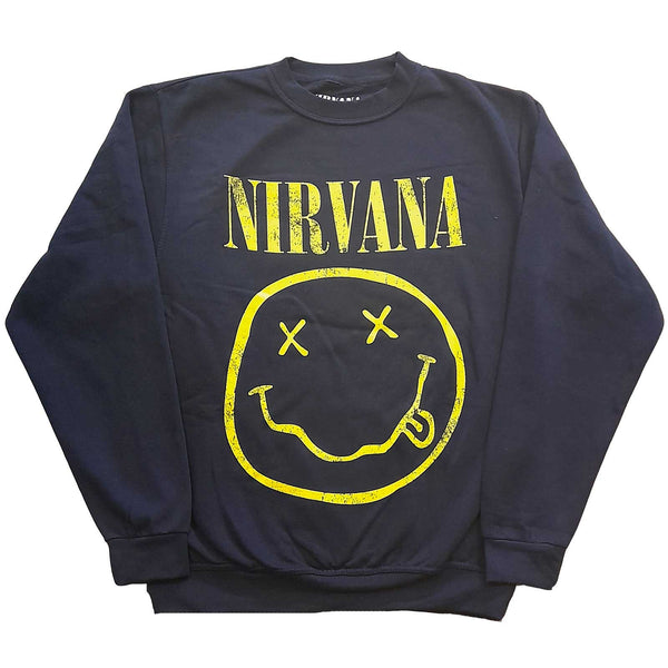 Nirvana Unisex Sweatshirt: Yellow Happy Face