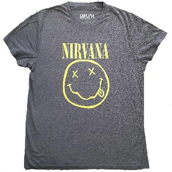 Nirvana | Official Band T-Shirt | Yellow Happy Face (Back Print)
