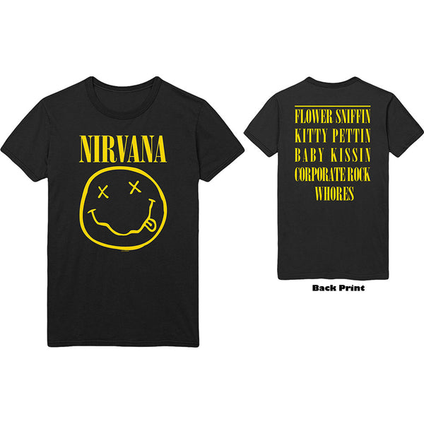 Nirvana | Official Band T-Shirt | Flower Sniffin (Back Print)