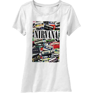 Nirvana Ladies Tee: Cassettes