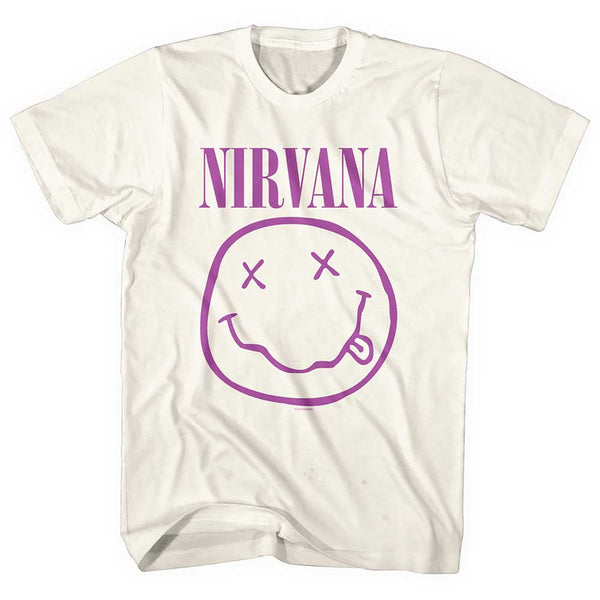 Nirvana | Official Band T-Shirt | Purple Happy Face