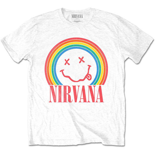 Nirvana | Official Band T-Shirt | Happy Face Rainbow