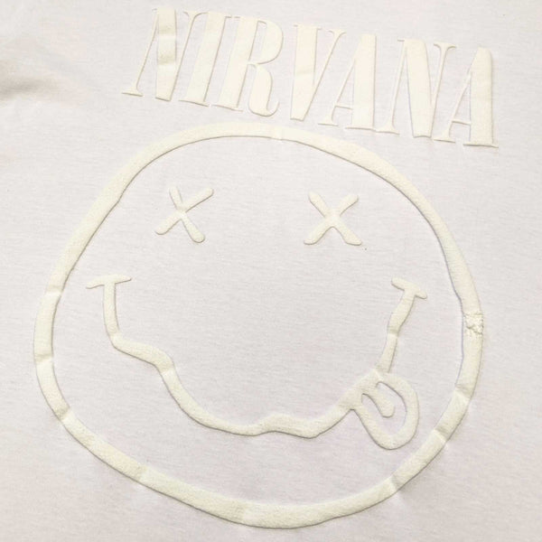 Nirvana | Official Band T-Shirt | White Happy Face (Hi-Build)