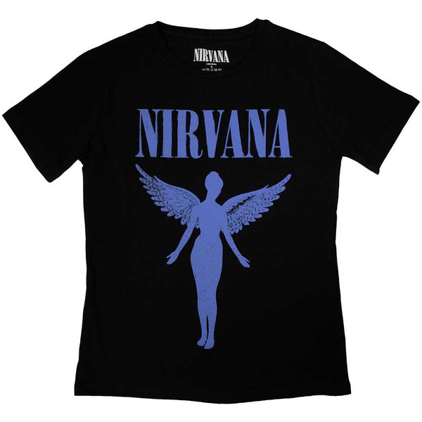 Nirvana Ladies | Official Band Ladies T-Shirt | Angelic Blue Mono